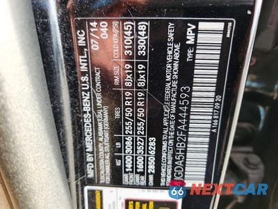 Zdjęcie 13 z 13 samochodu: 2015 MERCEDES-BENZ ML 350 4MATIC VIN:4JGDA5HB2FA444593 - miniatura