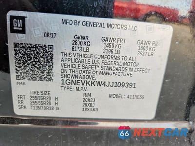 Zdjęcie 14 z 14 samochodu: 2018 CHEVROLET TRAVERSE HIGH COUNTRY VIN:1GNEVKKW4JJ109391 - miniatura