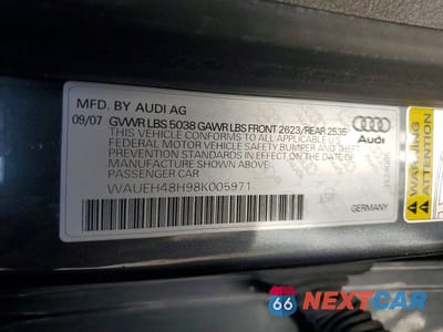 Zdjęcie 12 z 12 samochodu: 2008 AUDI A4 S-LINE 3.2 CABRIOLET QUATTRO VIN:WAUEH48H98K005971 - miniatura