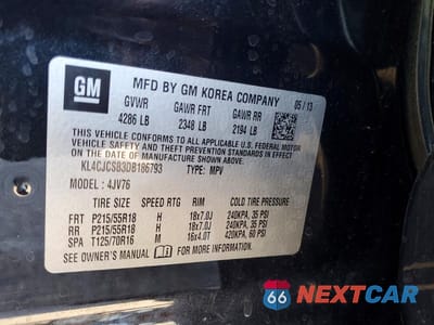 Zdjęcie 13 z 13 samochodu: 2013 BUICK ENCORE VIN:KL4CJCSB3DB186793 - miniatura