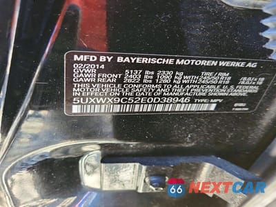 Zdjęcie 13 z 13 samochodu: 2014 BMW X3 XDRIVE28I VIN:5UXWX9C52E0D38946 - miniatura