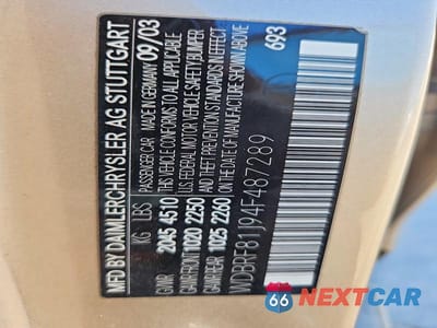 Zdjęcie 12 z 12 samochodu: 2004 MERCEDES-BENZ C 240 4MATIC VIN:WDBRF81J94F487289 - miniatura