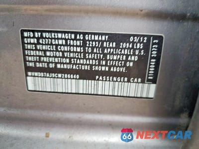 Zdjęcie 12 z 12 samochodu: 2012 VOLKSWAGEN GOLF VIN:WVWDB7AJ9CW286640 - miniatura