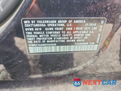 Zdjęcie 12 z 12 samochodu: 2017 VOLKSWAGEN PASSAT R-LINE VIN:1VWDT7A36HC040200 - miniatura