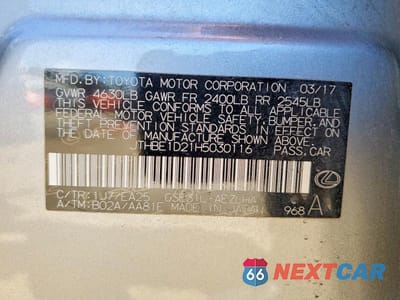 Zdjęcie 12 z 12 samochodu: 2017 LEXUS IS 350 VIN:JTHBE1D21H5030116 - miniatura