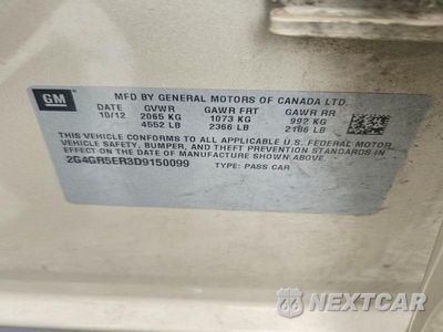 Zdjęcie 12 z 12 samochodu: 2013 BUICK REGAL VIN:2G4GR5ER3D9150099 - miniatura