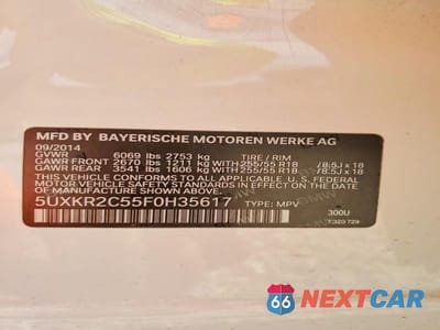 Zdjęcie 13 z 13 samochodu: 2015 BMW X5 SDRIVE35I VIN:5UXKR2C55F0H35617 - miniatura