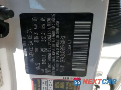 Zdjęcie 12 z 12 samochodu: 2022 KIA RIO S VIN:3KPA24AD6NE478963 - miniatura
