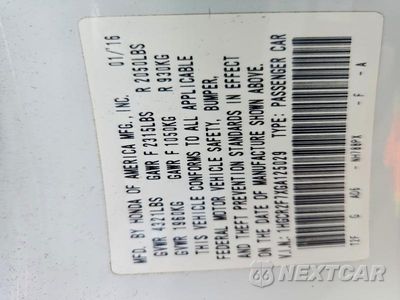 Zdjęcie 12 z 12 samochodu: 2016 HONDA ACCORD VIN:1HGCR2F7XGA125029 - miniatura