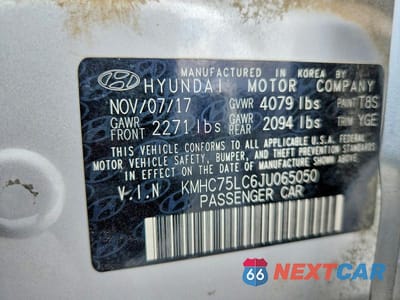 Zdjęcie 13 z 13 samochodu: 2018 HYUNDAI IONIQ SEL VIN:KMHC75LC6JU065050 - miniatura