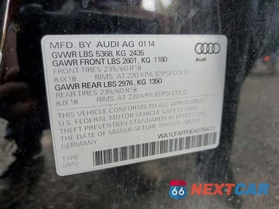 Zdjęcie 13 z 13 samochodu: 2014 AUDI Q5 PREMIUM VIN:WA1CFAFP0EA075413 - miniatura