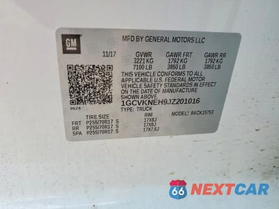 Zdjęcie 12 z 12 samochodu: 2018 CHEVROLET SILVERADO K1500 VIN:1GCVKNEH9JZ201016 - miniatura