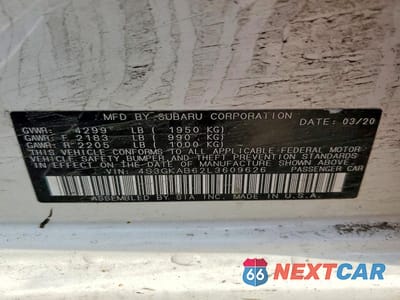 Zdjęcie 13 z 13 samochodu: 2020 SUBARU IMPREZA VIN:4S3GKAB62L3609626 - miniatura