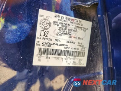 Zdjęcie 13 z 13 samochodu: 2011 FORD EDGE SEL VIN:2FMDK3JC0BBB39760 - miniatura