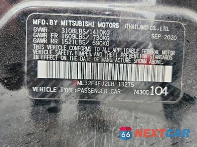 Zdjęcie 12 z 12 samochodu: 2020 MITSUBISHI MIRAGE G4 SE VIN:ML32F4FJ2LHF13275 - miniatura
