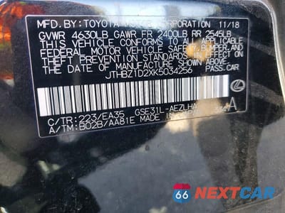 Zdjęcie 12 z 12 samochodu: 2019 LEXUS IS 350 BASE VIN:JTHBZ1D2XK5034256 - miniatura