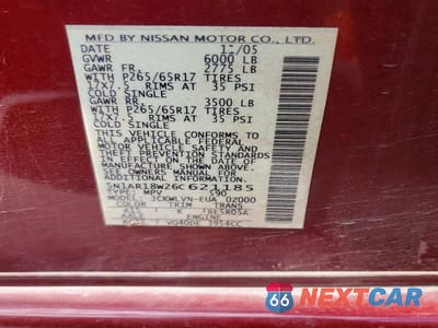 Zdjęcie 13 z 13 samochodu: 2006 NISSAN PATHFINDER VIN:5N1AR18W26C621185 - miniatura