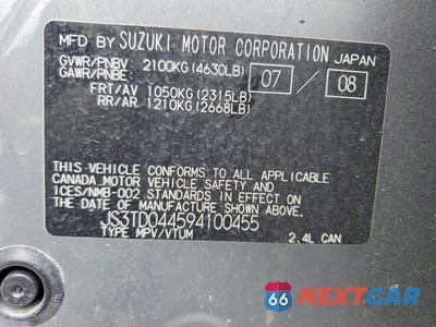 Zdjęcie 13 z 13 samochodu: 2009 SUZUKI GRAND VITARA XSPORT VIN:JS3TD044594100455 - miniatura