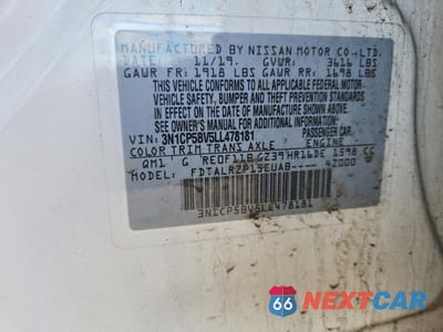 Zdjęcie 12 z 12 samochodu: 2020 NISSAN KICKS S VIN:3N1CP5BV5LL478181 - miniatura