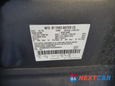 Zdjęcie 12 z 12 samochodu: 2018 FORD EXPLORER SPORT VIN:1FM5K8GT9JGA80241 - miniatura