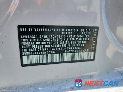 Zdjęcie 12 z 12 samochodu: 2019 VOLKSWAGEN GTI S VIN:3VW6T7AU0KM035937 - miniatura