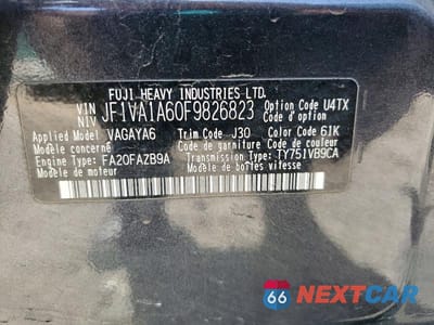 Zdjęcie 12 z 12 samochodu: 2015 SUBARU WRX VIN:JF1VA1A60F9826823 - miniatura