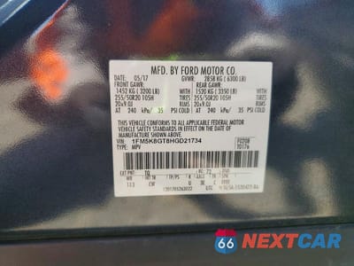 Zdjęcie 13 z 13 samochodu: 2017 FORD EXPLORER SPORT VIN:1FM5K8GT8HGD21734 - miniatura