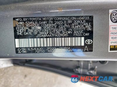 Zdjęcie 12 z 12 samochodu: 2023 TOYOTA MIRAI XLE VIN:JTDAAAAA7PA009085 - miniatura