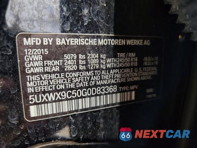 Zdjęcie 13 z 13 samochodu: 2016 BMW X3 XDRIVE28I VIN:5UXWX9C50G0D83368 - miniatura