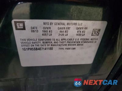 Zdjęcie 12 z 12 samochodu: 2014 CHEVROLET CRUZE ECO VIN:1G1PH5SB4E7141180 - miniatura
