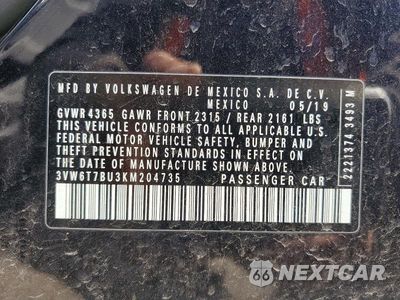 Zdjęcie 12 z 12 samochodu: 2019 VOLKSWAGEN JETTA GLI VIN:3VW6T7BU3KM204735 - miniatura