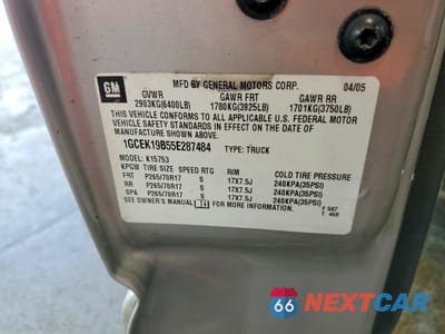 Zdjęcie 12 z 12 samochodu: 2005 CHEVROLET SILVERADO K1500 VIN:1GCEK19B55E287484 - miniatura