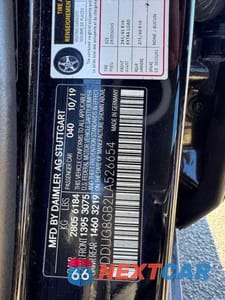 Zdjęcie 10 z 10 samochodu: 2020 MERCEDES-BENZ S 560 4MATIC VIN:WDDUG8GB2LA526654 - miniatura