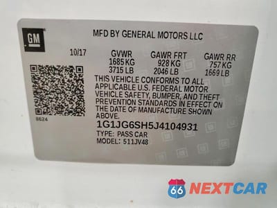 Zdjęcie 12 z 12 samochodu: 2018 CHEVROLET SONIC VIN:1G1JG6SH5J4104931 - miniatura