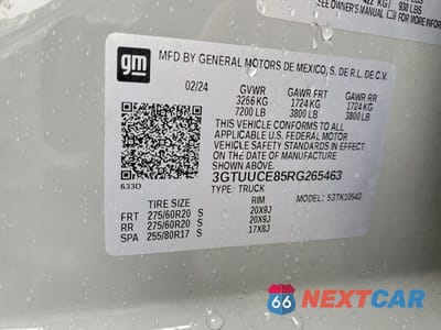 Zdjęcie 13 z 13 samochodu: 2024 GMC SIERRA K1500 ELEVATION VIN:3GTUUCE85RG265463 - miniatura