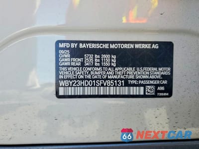 Zdjęcie 12 z 12 samochodu: 2025 BMW I4 EDRIVE 40 VIN:WBY23HD01SFV85131 - miniatura
