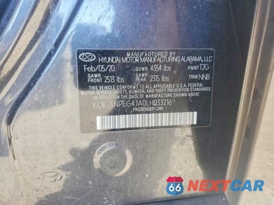 Zdjęcie 12 z 12 samochodu: 2020 HYUNDAI SONATA SE VIN:5NPEG4JA0LH033216 - miniatura