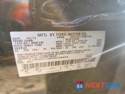 Zdjęcie 13 z 13 samochodu: 2013 FORD EXPLORER SPORT VIN:1FM5K8GT0DGC59224 - miniatura