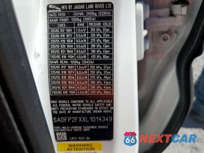 Zdjęcie 13 z 13 samochodu: 2020 JAGUAR E-PACE SE VIN:SADFP2FXXL1014349 - miniatura
