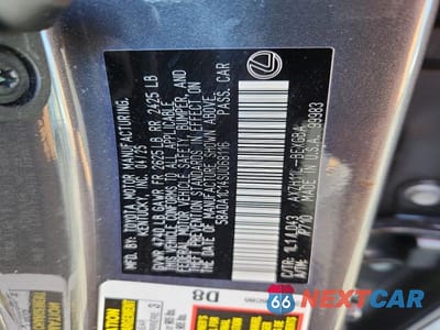 Zdjęcie 12 z 12 samochodu: 2025 LEXUS ES 300H BASE VIN:58ADA1C14SU068116 - miniatura