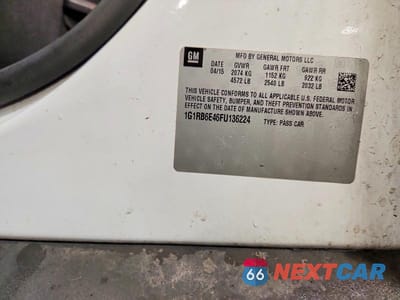 Zdjęcie 12 z 12 samochodu: 2015 CHEVROLET VOLT VIN:1G1RB6E46FU136224 - miniatura