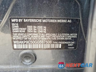 Zdjęcie 12 z 12 samochodu: 2016 BMW 550 XI VIN:WBAKP9C50GG587508 - miniatura
