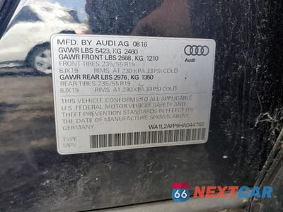 Zdjęcie 13 z 13 samochodu: 2017 AUDI Q5 PREMIUM PLUS VIN:WA1L2AFP9HA044788 - miniatura