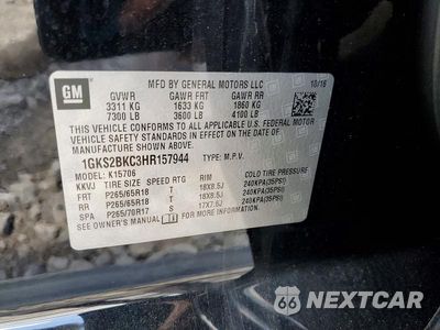 Zdjęcie 13 z 13 samochodu: 2017 GMC YUKON SLT VIN:1GKS2BKC3HR157944 - miniatura