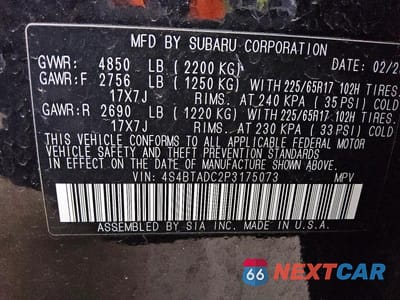 Zdjęcie 12 z 12 samochodu: 2023 SUBARU OUTBACK PREMIUM VIN:4S4BTADC2P3175073 - miniatura