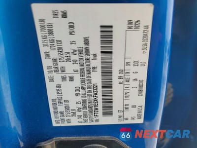 Zdjęcie 12 z 12 samochodu: 2019 FORD F150 SUPERCREW VIN:1FTEW1E5XKFA23221 - miniatura