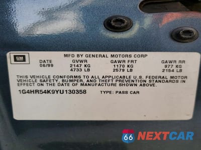 Zdjęcie 12 z 12 samochodu: 2000 BUICK LESABRE LIMITED VIN:1G4HR54K9YU130358 - miniatura