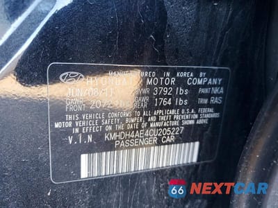 Zdjęcie 13 z 13 samochodu: 2012 HYUNDAI ELANTRA LIMITED VIN:KMHDH4AE4CU205227 - miniatura