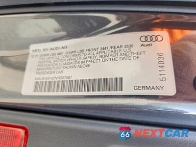 Zdjęcie 12 z 12 samochodu: 2022 AUDI A4 VIN:WAUEAAF42NN007087 - miniatura