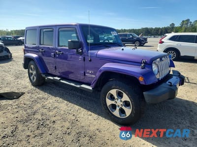 Czwarte zdjęcie samochodu z boku: 2018 JEEP WRANGLER UNLIMITED SAHARA VIN:1C4BJWEG7JL816833 - miniatura